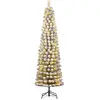 Black Box Sapin de Noël artificiel étroit LED H260