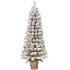 Black Box Sapin de Noël artificiel étroit LED avec toile de jute H90