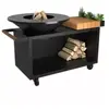 Brasero OFYR Island Black 100 Pro Teak Wood OI4B100W