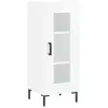 vidaXL Buffet haut Blanc brillant 34,5x34x180 cm Bois d'ingénierie