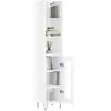 vidaXL Buffet haut Blanc brillant 34,5x34x180 cm Bois d'ingénierie