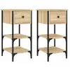 vidaXL Tables de chevet 2 pcs chêne sonoma 34x36x70 cm bois ingénierie