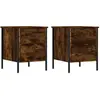 vidaXL Tables de chevet 2 pcs chêne fumé 40x42x50 cm bois ingénierie