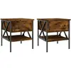 vidaXL Tables de chevet 2 pcs chêne fumé 40x42x45 cm bois d’ingénierie