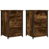 vidaXL Tables de chevet 2 pcs chêne fumé 40x36x60 cm bois d’ingénierie