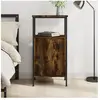 vidaXL Table de chevet chêne fumé 41x31x80 cm bois d'ingénierie
