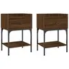 vidaXL Tables de chevet 2pcs chêne brun 40,5x31x60cm bois d’ingénierie