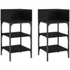 vidaXL Tables de chevet 2 pcs noir 35x34,5x70 cm bois d'ingénierie