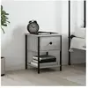 vidaXL Table de chevet sonoma gris 34x35,5x45 cm bois d'ingénierie