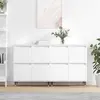 vidaXL Buffets 2 pcs blanc bois d'ingénierie