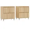 vidaXL Buffets 2 pcs chêne sonoma bois d'ingénierie