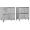 vidaXL Buffets 2 pcs gris béton bois d'ingénierie
