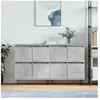 vidaXL Buffets 2 pcs gris béton bois d'ingénierie