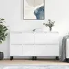 vidaXL Buffets 2 pcs blanc bois d'ingénierie