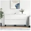 vidaXL Buffets 2 pcs blanc brillant bois d'ingénierie