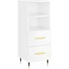 vidaXL Buffet haut Blanc brillant 34,5x34x180 cm Bois d'ingénierie