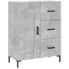 vidaXL Buffet haut Gris béton 69,5x34x180 cm Bois d'ingénierie