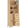 vidaXL Buffet haut Chêne sonoma 69,5x34x180 cm Bois d'ingénierie