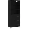vidaXL Buffet haut Noir 69,5x34x180 cm Bois d'ingénierie