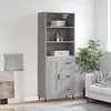 vidaXL Buffet haut Sonoma gris 69,5x34x180 cm Bois d'ingénierie
