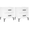 vidaXL Tables de chevet 2 pcs blanc brillant 40x35x47,5 cm