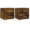vidaXL Tables de chevet 2pcs chêne fumé 40x35x47,5cm bois d’ingénierie