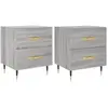 vidaXL Tables de chevet 2 pcs sonoma gris 40x35x47,5 cm