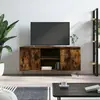 vidaXL Meuble TV chêne fumé 104x35x50 cm bois d'ingénierie