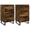vidaXL Tables de chevet 2 pcs chêne fumé 40x35x69 cm bois ingénierie
