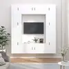 vidaXL Ensemble de meubles TV 8 pcs Blanc Bois d'ingénierie