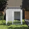 vidaXL Niche pour chien avec cour gris clair 110x201x110 cm