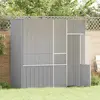 vidaXL Cage à oiseaux gris 215x78x200 cm acier galvanisé