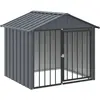 vidaXL Niche pour chien avec toit noir 117x103x102 cm acier galvanisé