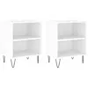 vidaXL Tables de chevet 2 pcs blanc 40x30x50 cm bois d'ingénierie