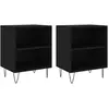 vidaXL Tables de chevet 2 pcs noir 40x30x50 cm bois d'ingénierie