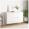 vidaXL Buffet blanc 104x35x70 cm bois d'ingénierie 827196