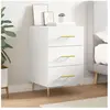 vidaXL Table de chevet blanc 40x40x66 cm bois d'ingénierie