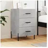 vidaXL Table de chevet gris béton 40x40x66 cm bois d'ingénierie
