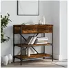 vidaXL Table console chêne fumé 75x34,5x75 cm bois d'ingénierie