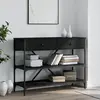 Table Console Avec Tiroirs Et Étagères Noir Bois D'Ingénierie - Vidaxl