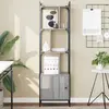 vidaXL Bibliothèque avec porte sonoma gris 44,5x30x154,5 cm