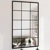 vidaXL Miroirs muraux 6 pcs noir 100x60 cm métal