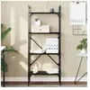 vidaXL Bibliothèque à 4 niveaux noir 56x31,5x138,5cm bois d'ingénierie