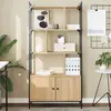 vidaXL Bibliothèque avec portes chêne sonoma 76,5x30x154,5 cm 833349