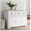 vidaXL Buffet BODO blanc et marron 115x43x79,5 cm bois massif de pin