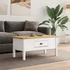 vidaXL Table basse BODO blanc et marron 100x55x46cm bois de pin massif