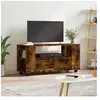 vidaXL Meuble TV chêne fumé 102x34,5x43 cm bois d'ingénierie