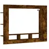 vidaXL Meuble TV chêne fumé 152x22x113 cm bois d'ingénierie