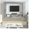 vidaXL Meuble TV gris béton 152x22x113 cm bois d'ingénierie