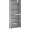 vidaXL Buffet gris béton 69,5x32,5x180 cm bois d'ingénierie